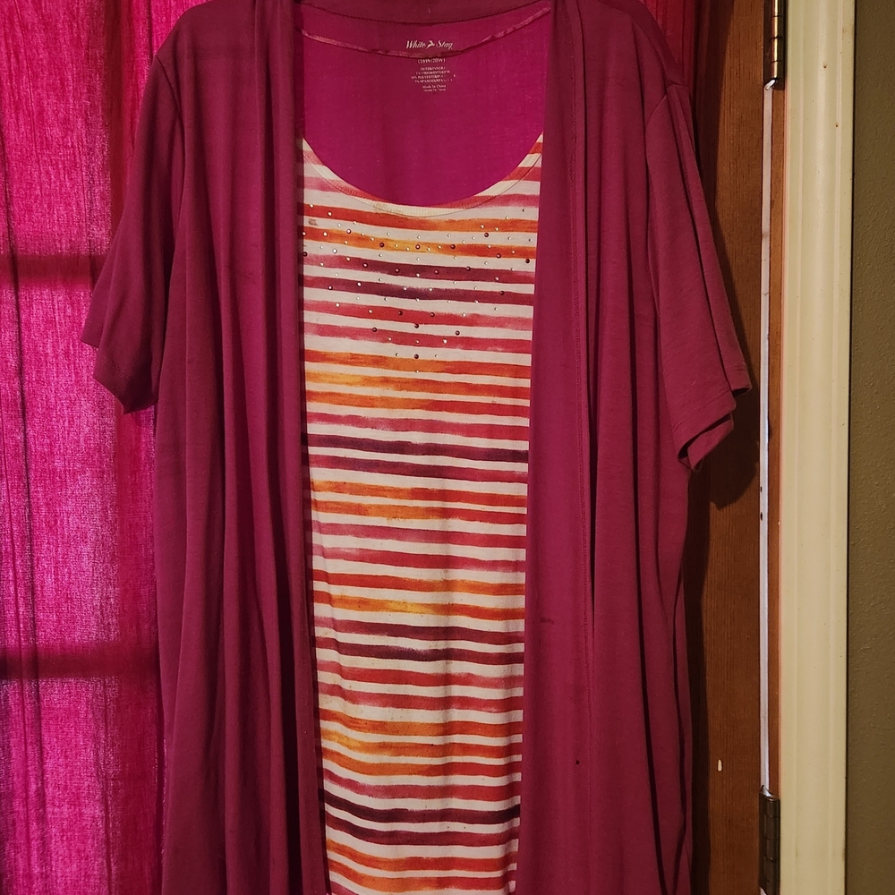 White Stag Hot Pink Layered Top